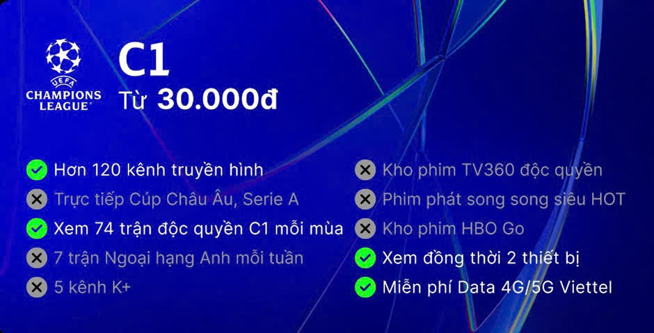 Người hâm mộ Việt Nam có cơ hội thưởng thức các trận đấu hay nhất Cúp C1 châu Âu- Ảnh 2.